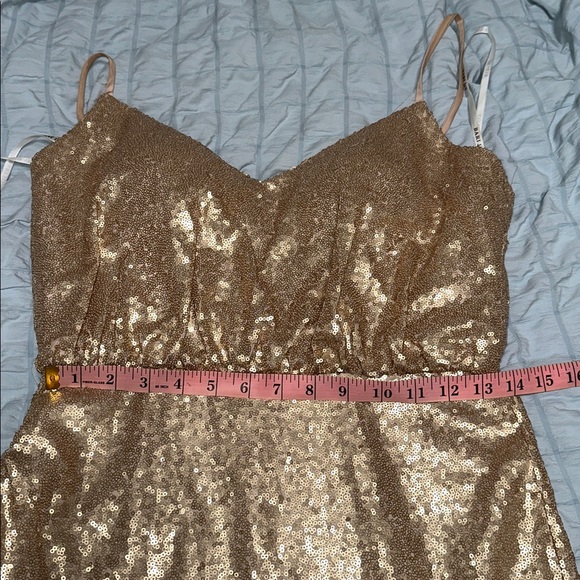 GOLD SEQUIN BARI JAY GOWN - Picture 3 of 16